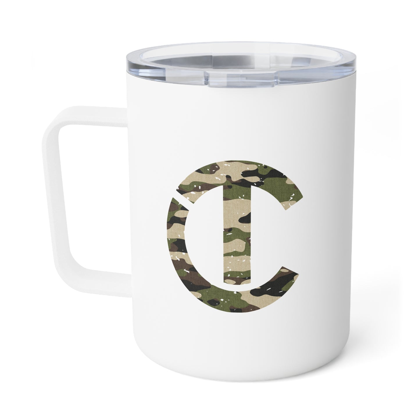 Insulated Green Camo Logo Coffee Mug, 10oz