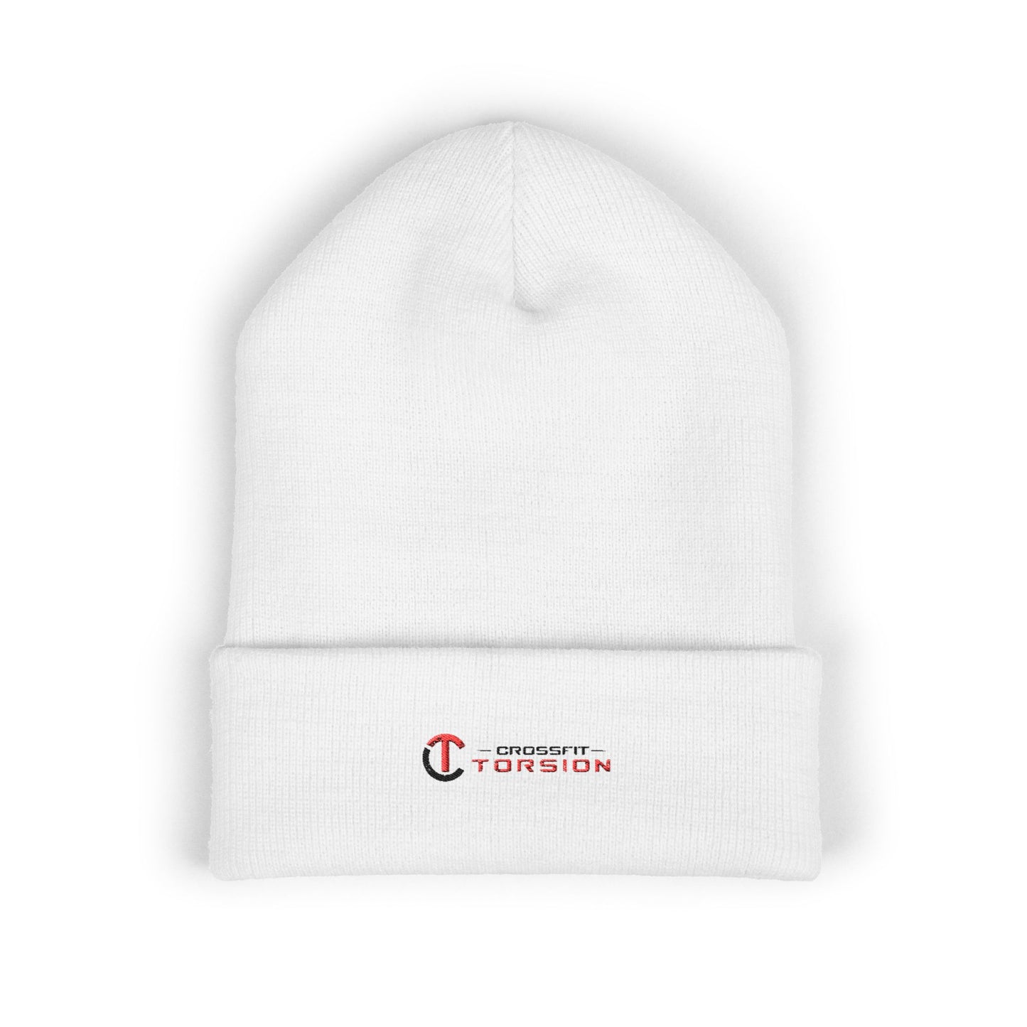 Embroidered Classic Cuffed Beanie — White