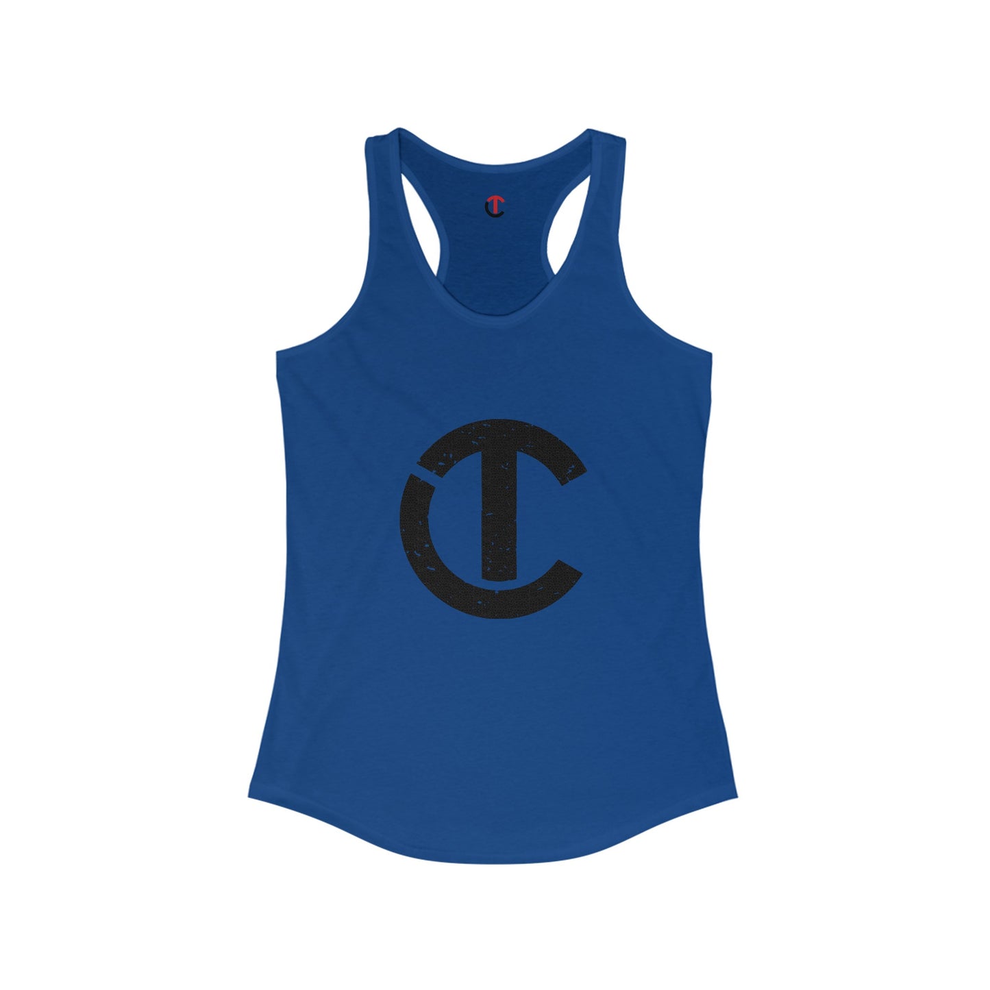 Solid Black Logo Women's Ideal Racerback Tank (9 colors)