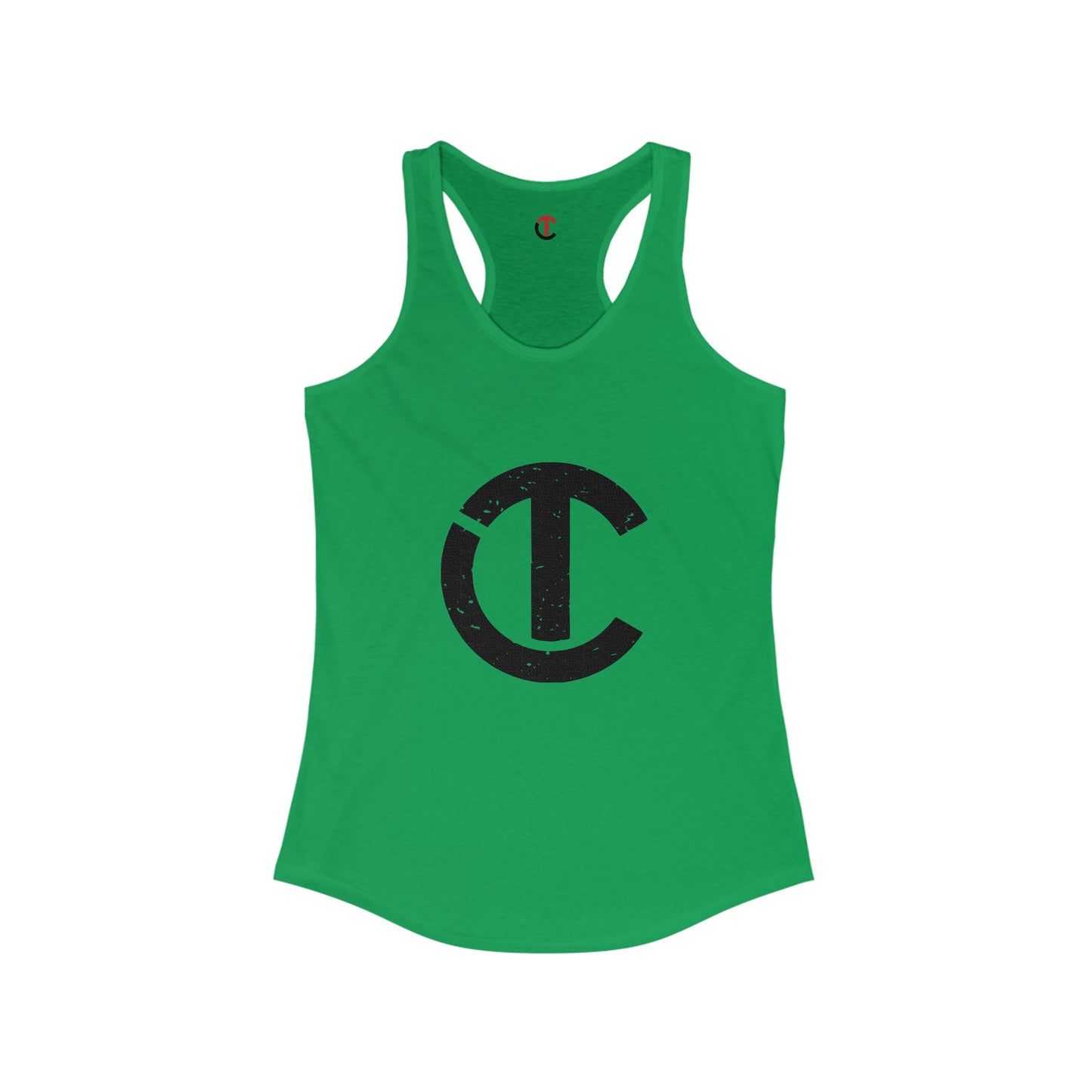 Solid Black Logo Women's Ideal Racerback Tank (9 colors)