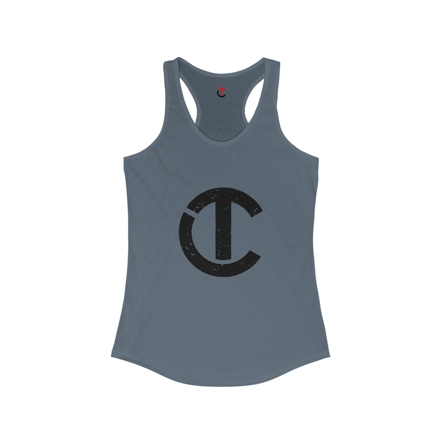 Solid Black Logo Women's Ideal Racerback Tank (9 colors)