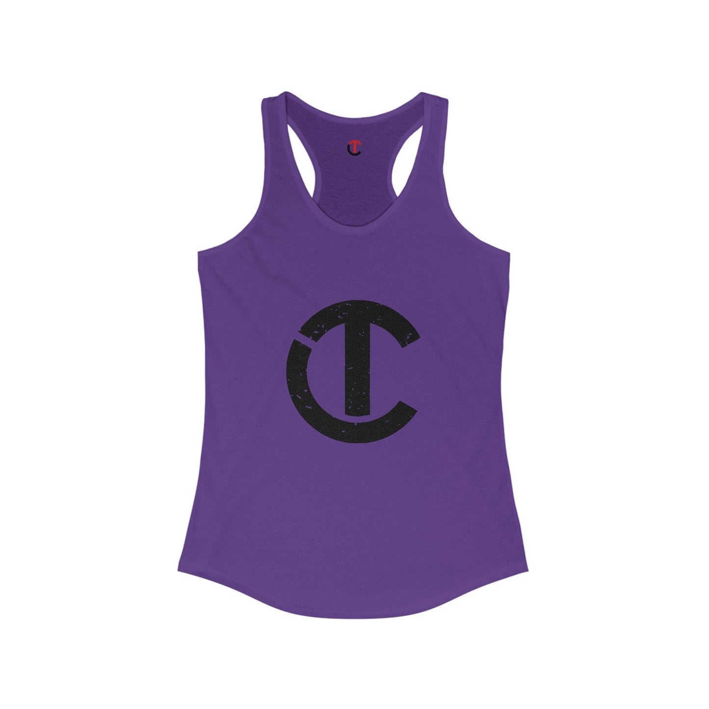 Solid Black Logo Women's Ideal Racerback Tank (9 colors)