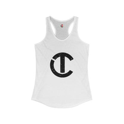 Solid Black Logo Women's Ideal Racerback Tank (9 colors)