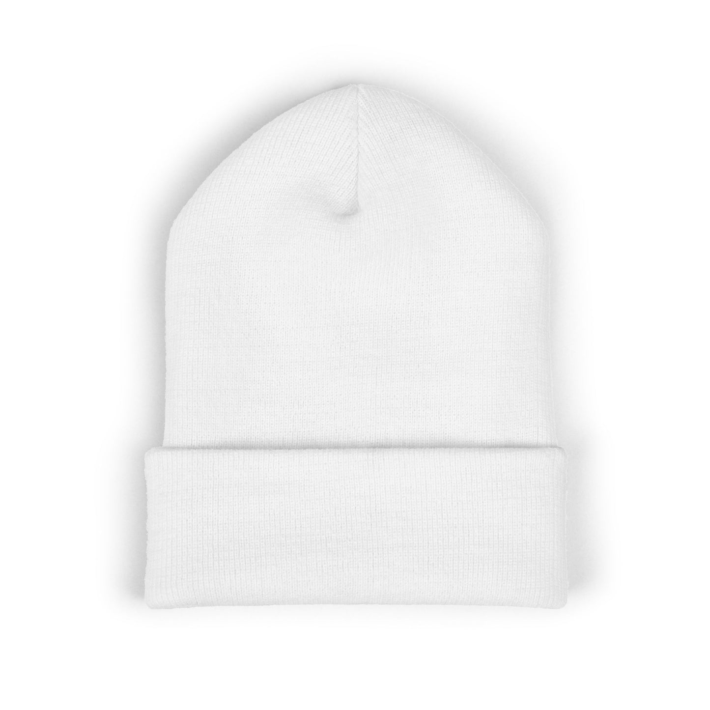 Embroidered Classic Cuffed Beanie — White