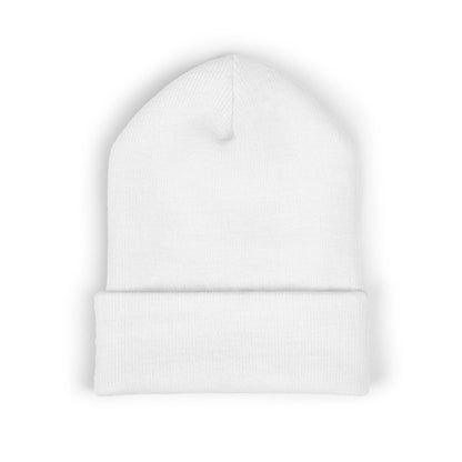 Embroidered Classic Cuffed Beanie — White
