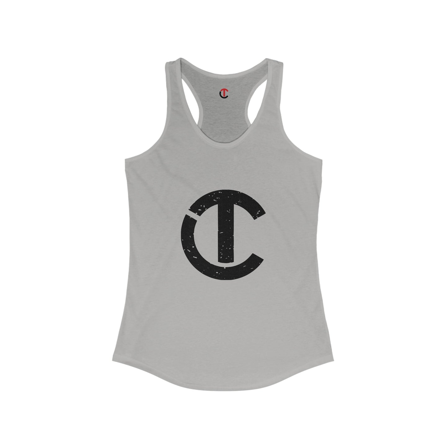 Solid Black Logo Women's Ideal Racerback Tank (9 colors)