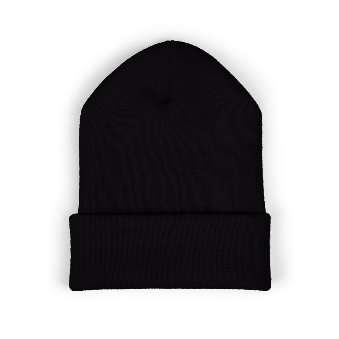 Embroidered Classic Cuffed Beanie — Black
