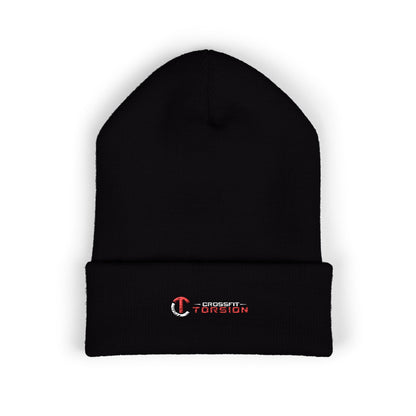 Embroidered Classic Cuffed Beanie — Black