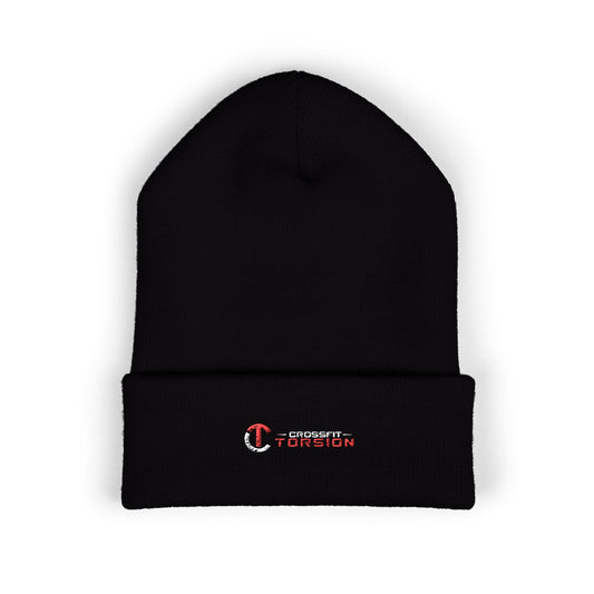 Embroidered Classic Cuffed Beanie — Black